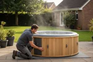 Habillage spa gonflable fait maison : créer son cocon DIY